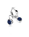 Zinzi zilveren oorbedels 7mm rond donkerblauw ZICH1486DB