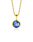 Zinzi SEPTEMBER hanger 8mm gold plated geboortesteen blauw saffier zirkonia ZIH-SEP (zonder collier) - PansiteNederland.nl