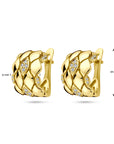14K geelgouden klapoorringen diamant 0.16ct 2x 0.08ct h si 14 mm - 4033317