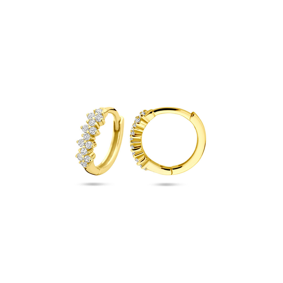 Zilveren vergulde geel klapoorringen zirkonia 11,5 mm 1 micron - 2104010