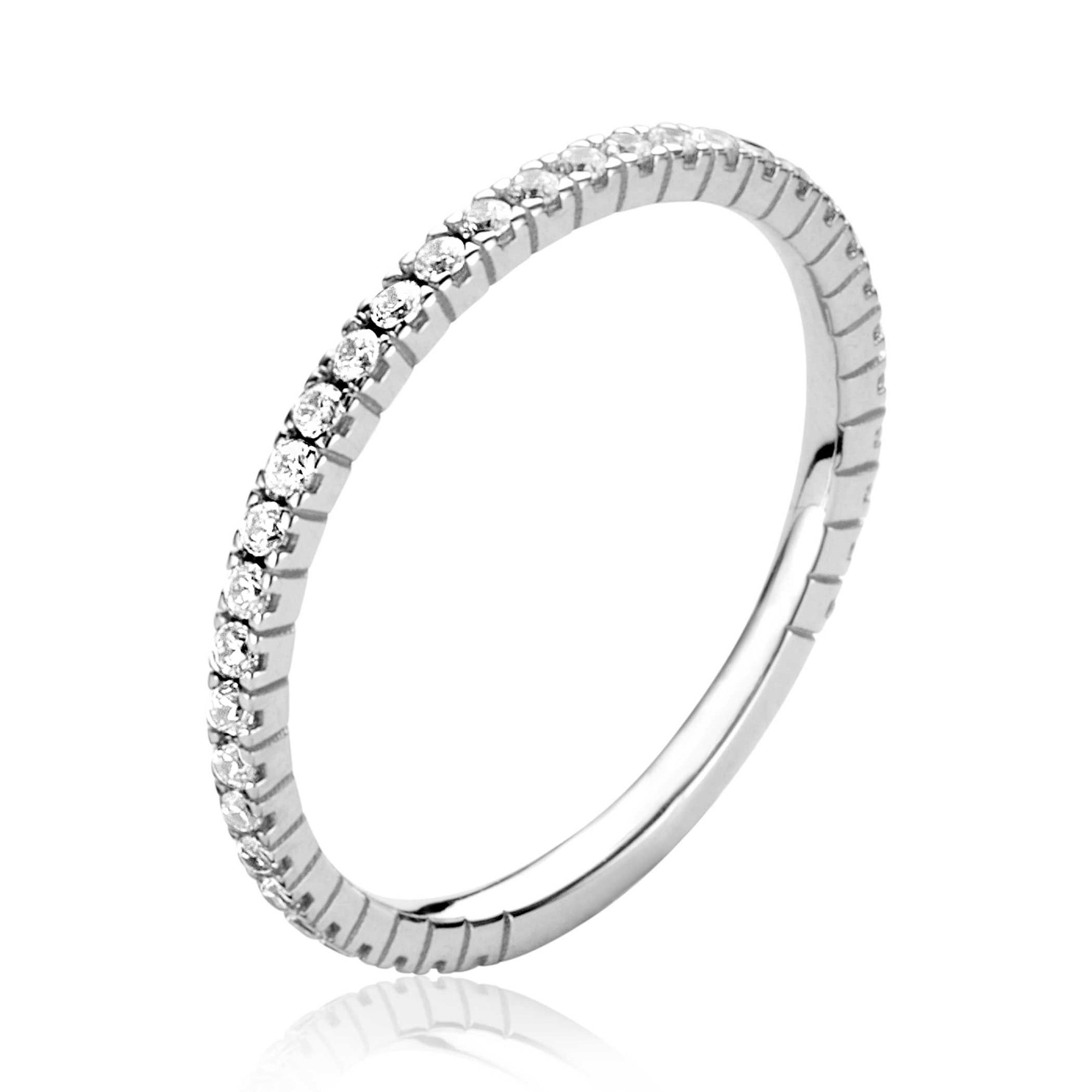 ZINZI Gold 14 krt witgouden ring 1,7mm breed met 40 witte zirkonia's gezet in railzetting ZGR373W - PansiteNederland.nl