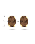 Witgouden oorknoppen rookkwarts - PSN4027015