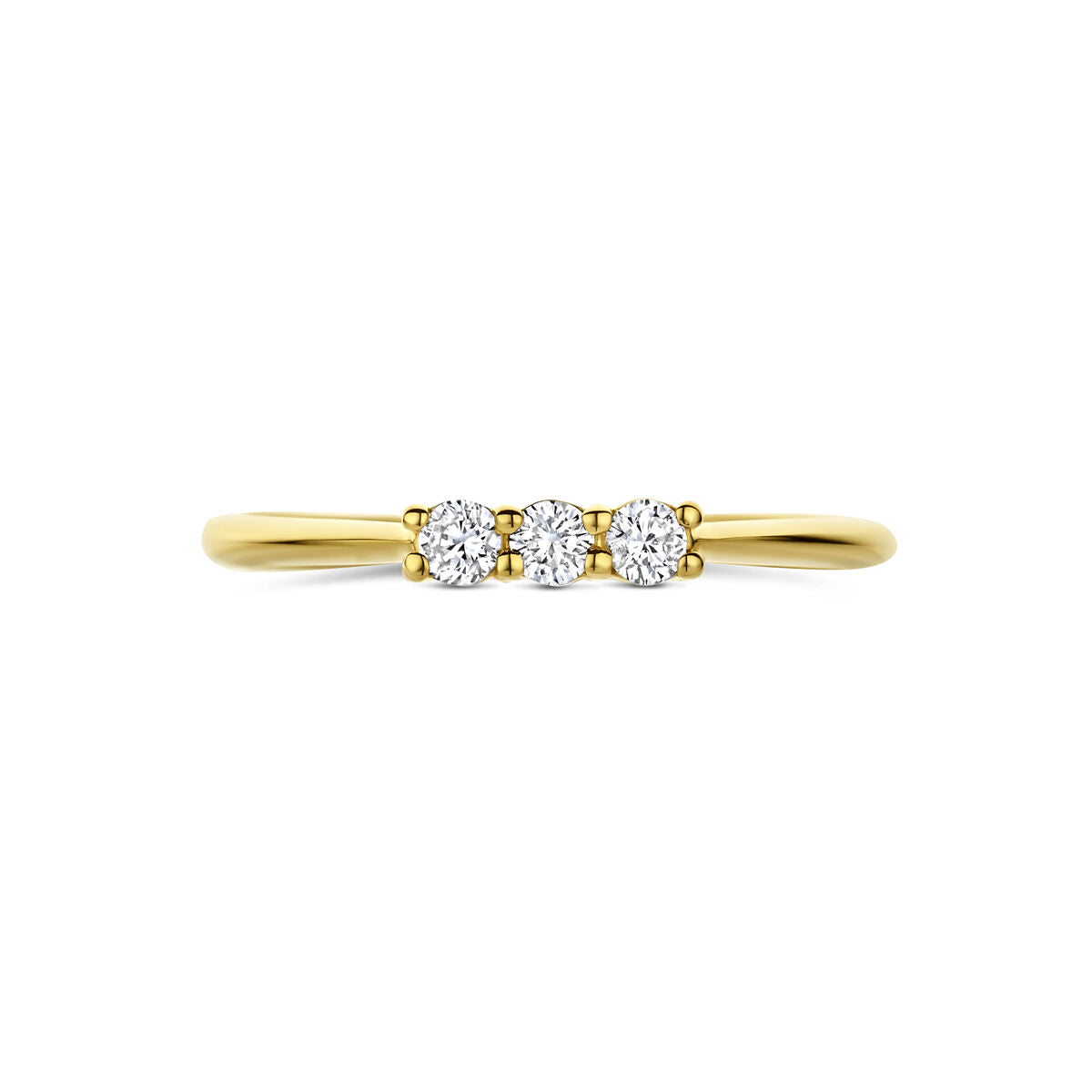 Fantasy Collection Trilogie ring lab grown diamant 0.15ct g vs 14K geelgoud
