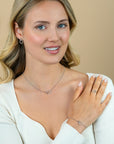 ZINZI zilveren armband 2 open rondjes verbonden wit ZIA1782