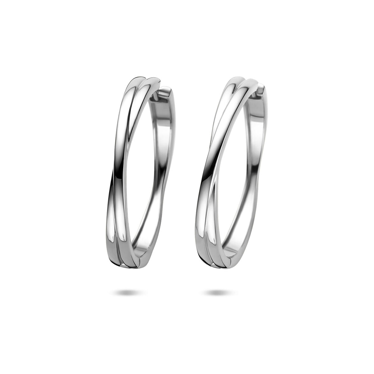 Zilveren gerhodineerde klapoorringen 40 mm - 1341312