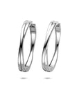 Zilveren gerhodineerde klapoorringen 40 mm - 1341312