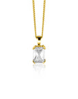Zinzi Gold 14 krt gouden hanger met rechthoekige witte zirkonia in chatonzetting ZGH509 (zonder collier) - PansiteNederland.nl