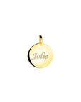 ZINZI 14K gouden hanger met rond plaatje van 10mm. Ideaal voor gravure (max. 4 letters). Vervaardigd van 14 karaat goud. Exclusief collier. - PansiteNederland.nl