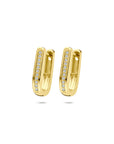 14K geelgouden klapoorringen diamant 0.10ct 2x 0.05ct h si 15 mm - 4033657