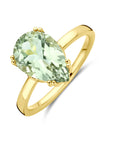 14K Geelgouden Ring Groen Amethist 4033633