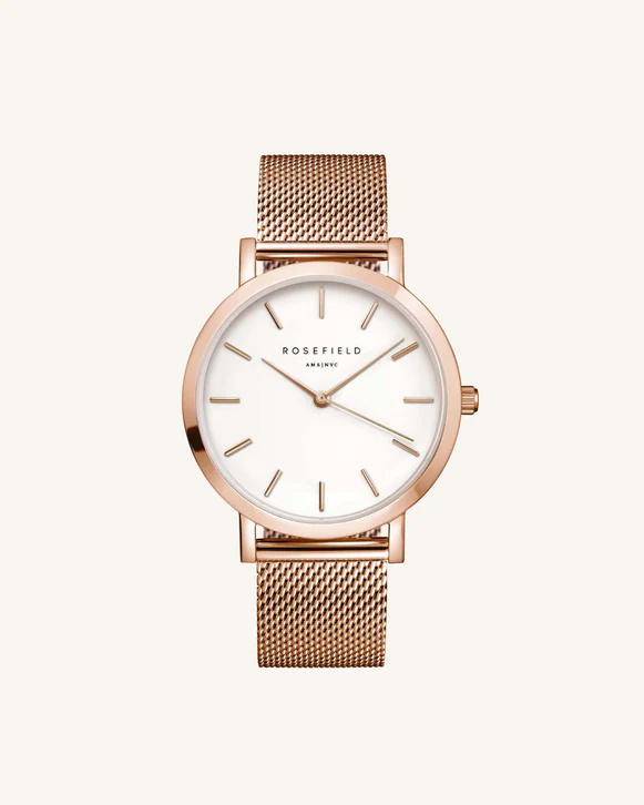 Rosefield horloge MWR-M42 THE MERCER White Rosegold - PansiteNederland.nl