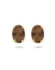 Witgouden oorknoppen rookkwarts - PSN4027015