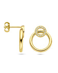 14K geelgouden oorknoppen diamant 0.11ct 2x 0.055ct h si 16 mm - 4033487