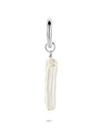 Zilveren gerhodineerde oorring parel per stuk 26 mm - 1341007