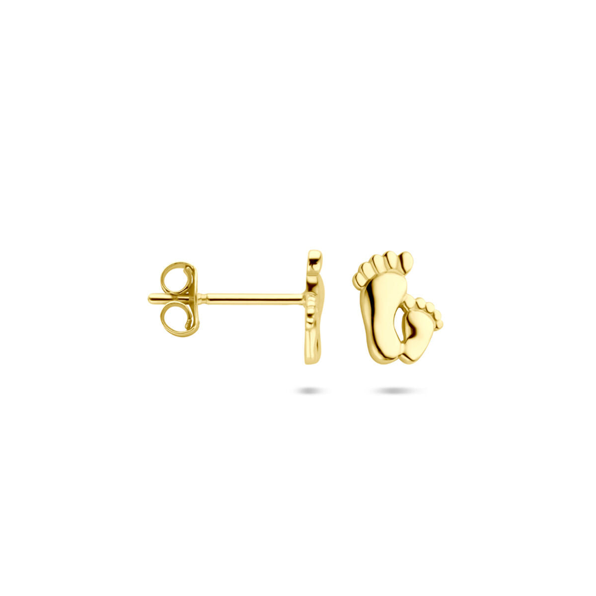 14K geelgouden oorknoppen voeten 7 mm - 4034131