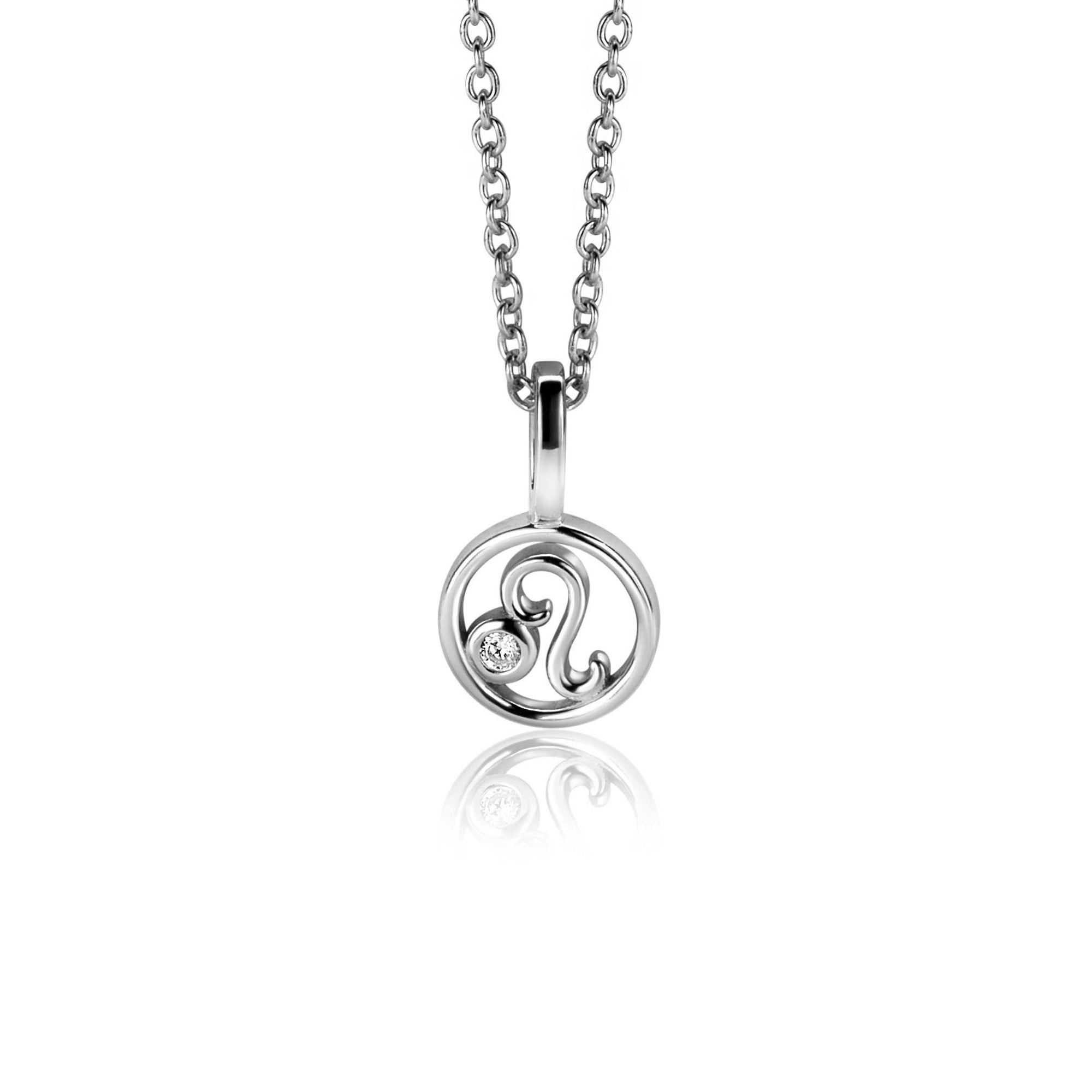 Zinzi zilveren Leeuw sterrenbeeldhanger bezet met witte zirkonia ZIH-LEE (zonder collier) - PansiteNederland.nl