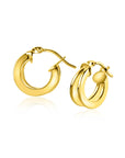 Zinzi Gold 14 krt gouden oorringen met een trendy dubbele buis. Voor een multi-look uitstraling. ZGO337