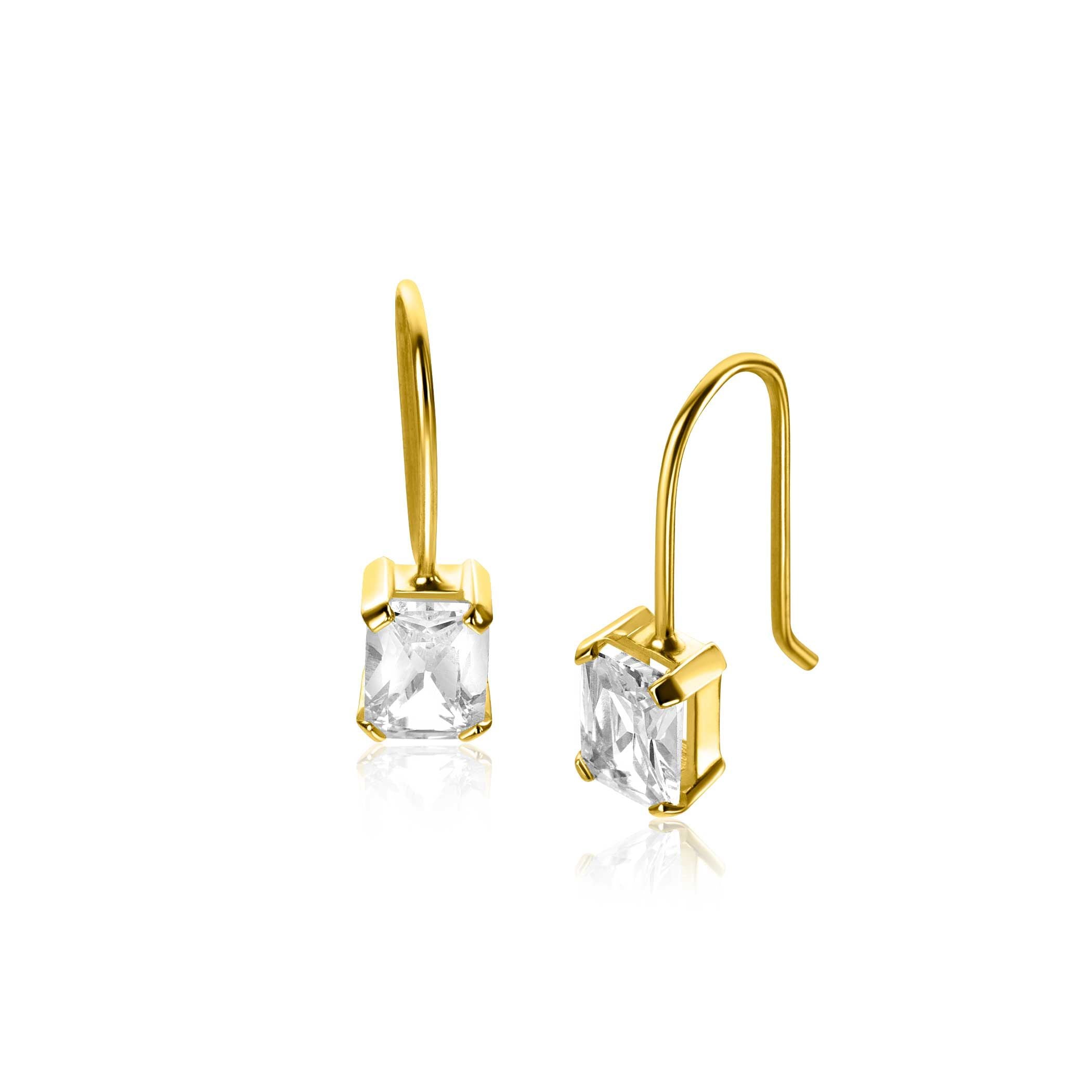 ZINZI 14K Gouden Oorbellen met Witte Zirkonia ZGO509