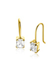 Zinzi Gold 14 krt gouden oorhangers bezet met vierkante witte zirkonia 5mm ZGO509