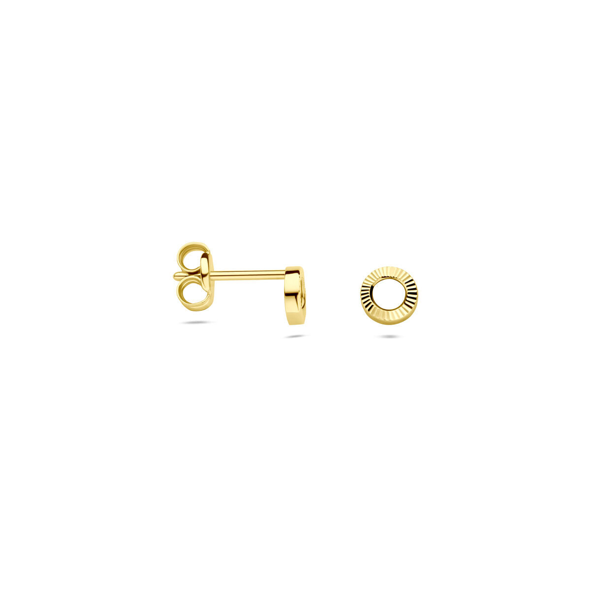14K geelgouden oorknoppen gediamanteerd 4,5 mm - 4034244