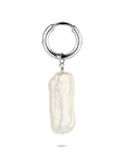 Zilveren gerhodineerde oorring parel per stuk 26 mm - 1341007