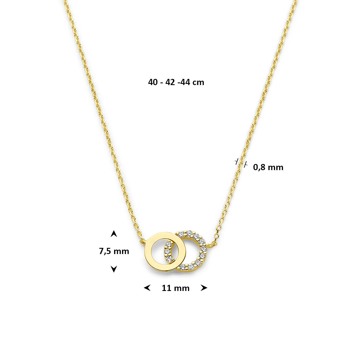 Fantasy Collection 9K collier zirkonia 40 - 42 - 44 cm 9K geelgoud