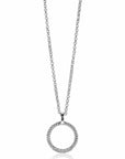 Zinzi zilveren ronde hanger 22mm gedraaid witte zirkonia ZIH2128 (zonder collier) - PansiteNederland.nl