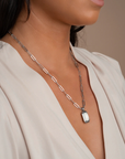 Sparkling Jewels hanger - Silver - Mother of Pearl Baguette SP23-P01 - PansiteNederland.nl