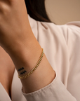 Sparkling Jewels Armband Curb chain gold plated - Silver LK-CBG