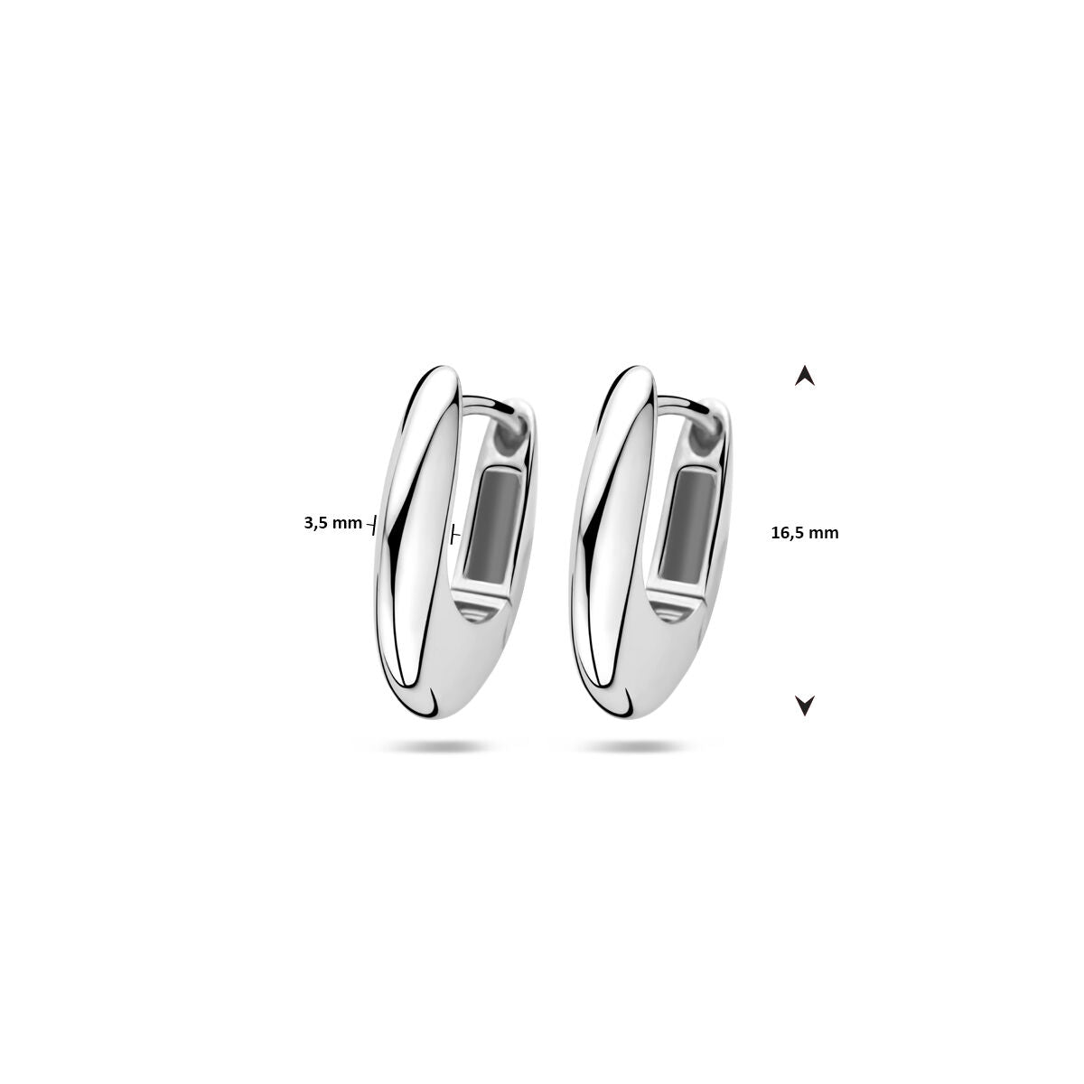 Zilveren gerhodineerde klapoorringen 16,5 mm - 1340788