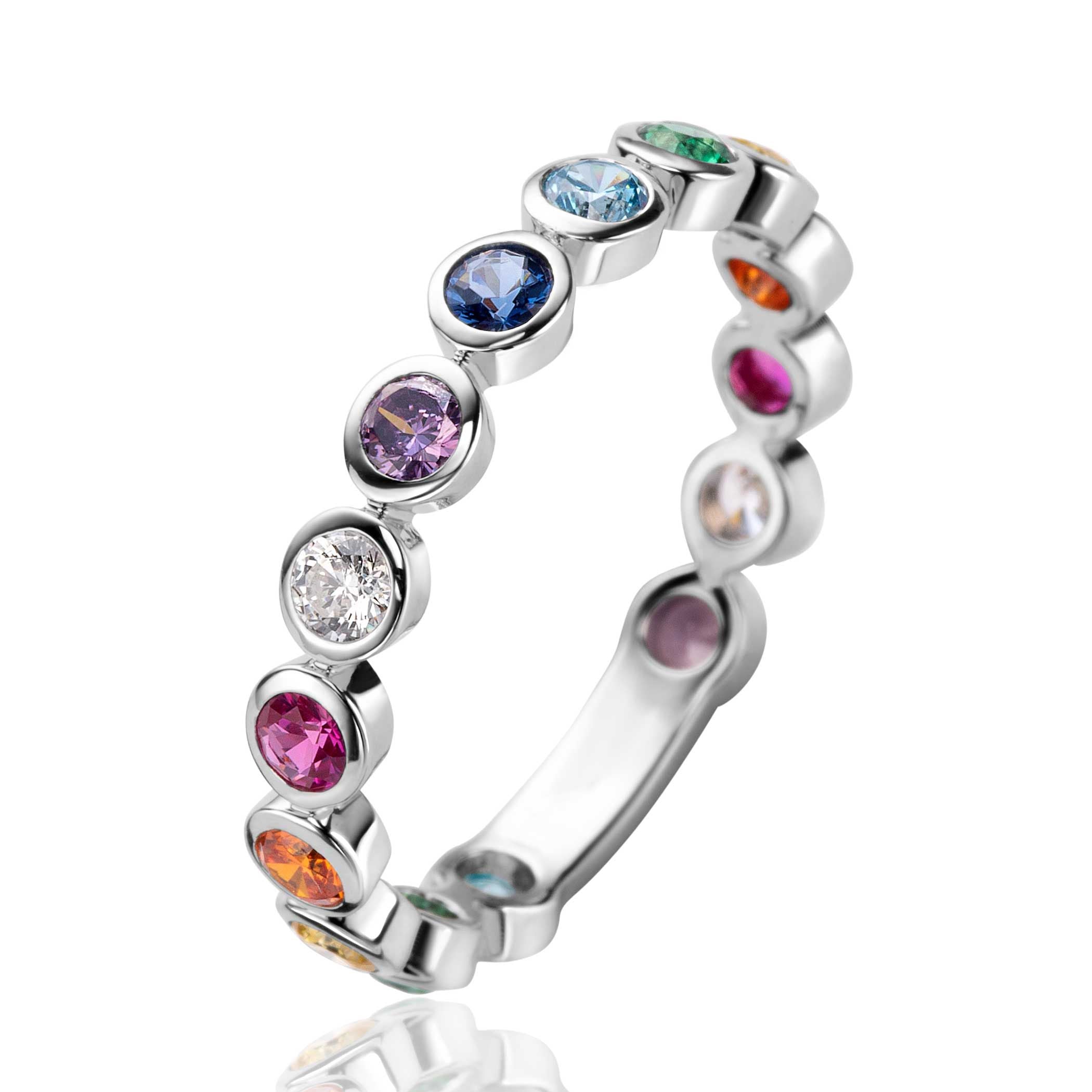 ZINZI Zilveren Ring met Zirkonia multicolor - ZIR2599