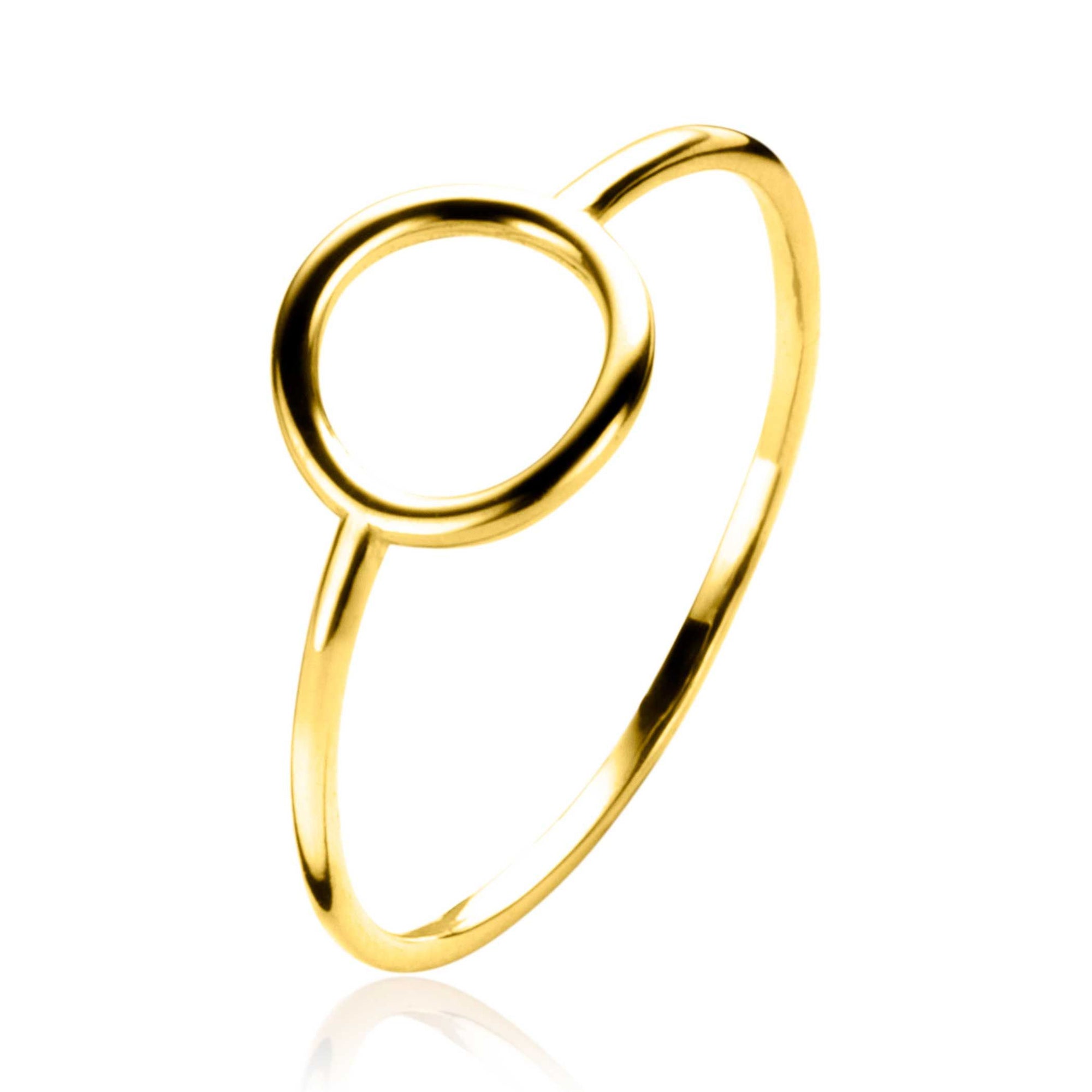 ZINZI Gold 14 krt gouden ring met een trendy open rondje 8mm ZGR377 - PansiteNederland.nl