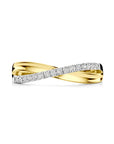 14K Bicolor Gouden Geel/Wit Ring Diamant 0.14Ct H Si 4209061