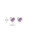 Zilveren gerhodineerde oorknoppen hartje 5.5 mm - 1341863