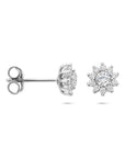 Zilveren gerhodineerde oorknoppen zirkonia 8 mm - 1340828
