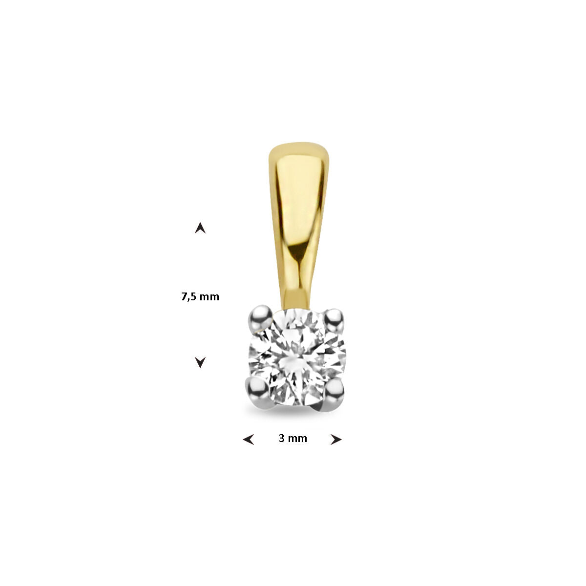 14K Bicolor Gouden Hanger | Hanger Diamant h si | 4208894 - PansiteNederland.nl