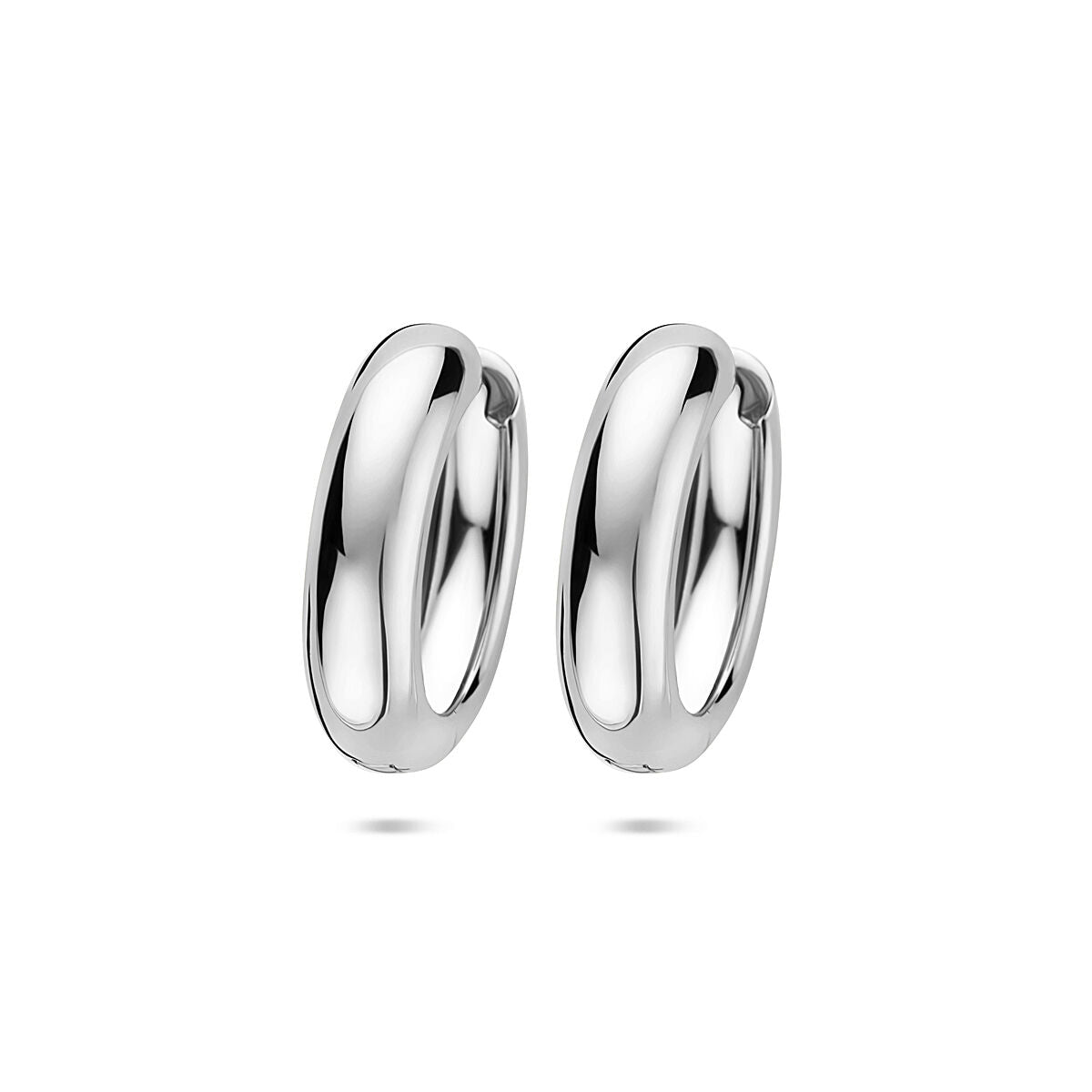 Zilveren gerhodineerde klapoorringen 25 mm - 1341000