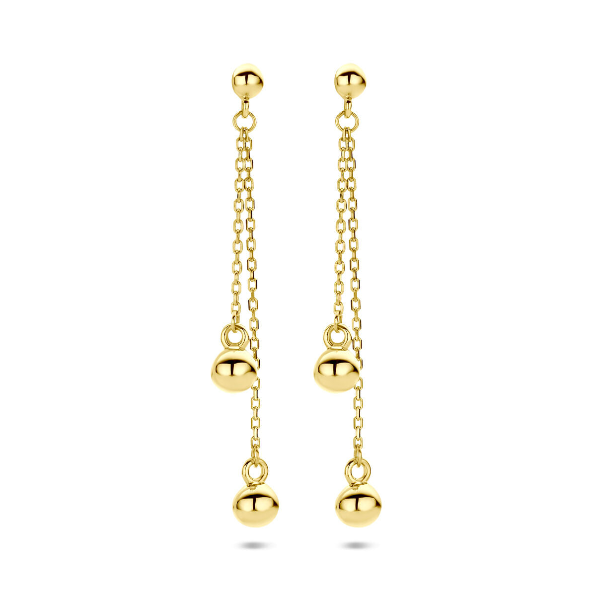 14K geelgouden oorhangers bolletjes 35 mm - 4034366