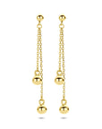 14K geelgouden oorhangers bolletjes 35 mm - 4034366
