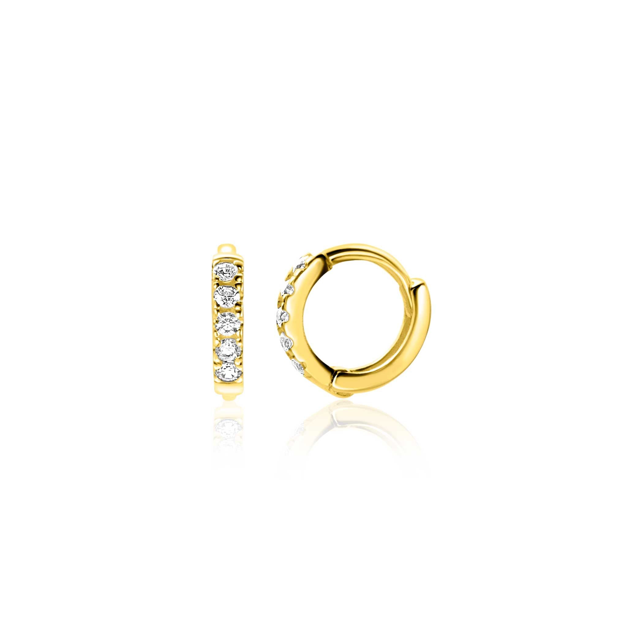 ZINZI 14K Gouden Oorbellen met Witte Zirkonia ZGO467