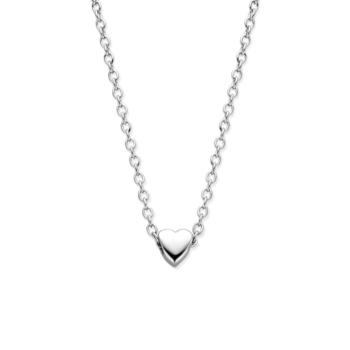 Fantasy Collection Collier hartje 41 + 4 cm zilver