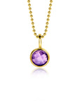 Zinzi FEBRUARI hanger 8mm gold plated geboortesteen paars amethist zirkonia ZIH-FEB (zonder collier) - PansiteNederland.nl