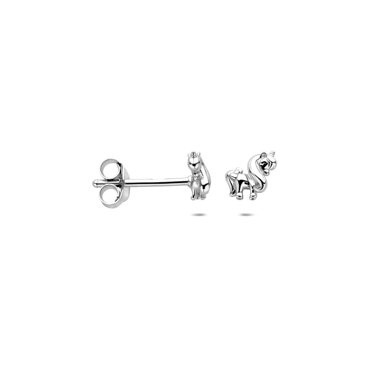 Zilveren gerhodineerde oorknoppen eenhoorn 5,5 mm - 1341719