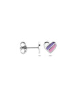 Zilveren gerhodineerde oorknoppen hartje 5.5 mm - 1341863