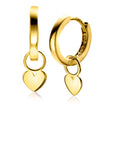 Zinzi Gold 14 krt gouden oorbedels glad hart 5,5mm ZGCH389 (zonder oorringen)