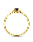 14K Geelgouden Ring Saffier En Diamant 0.02Ct H Si 4034209