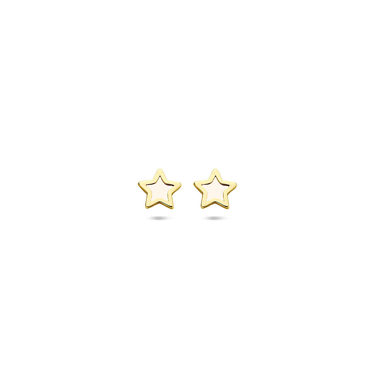 14K geelgouden oorknoppen ster parelmoer 5 mm - 4034233