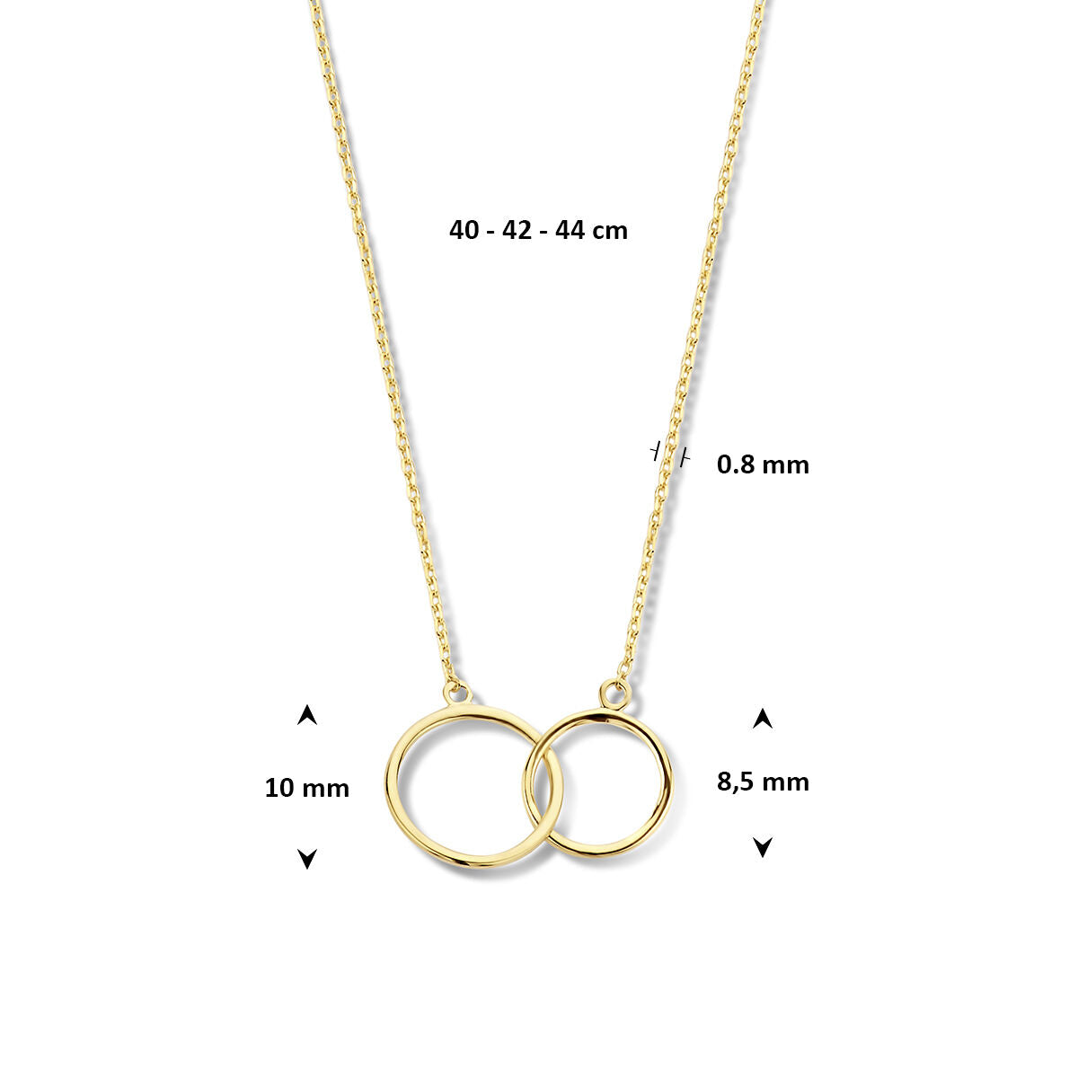 Fantasy Collection 9K collier 40 - 42 - 44 cm 9K geelgoud