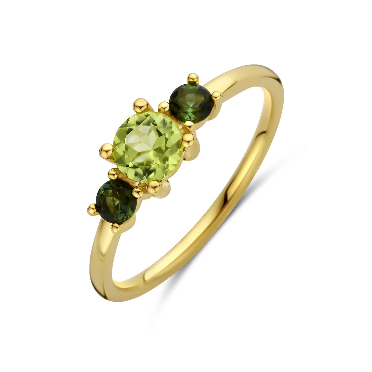 Fantasy Collection Ring peridot en groen toermalijn 14K geelgoud