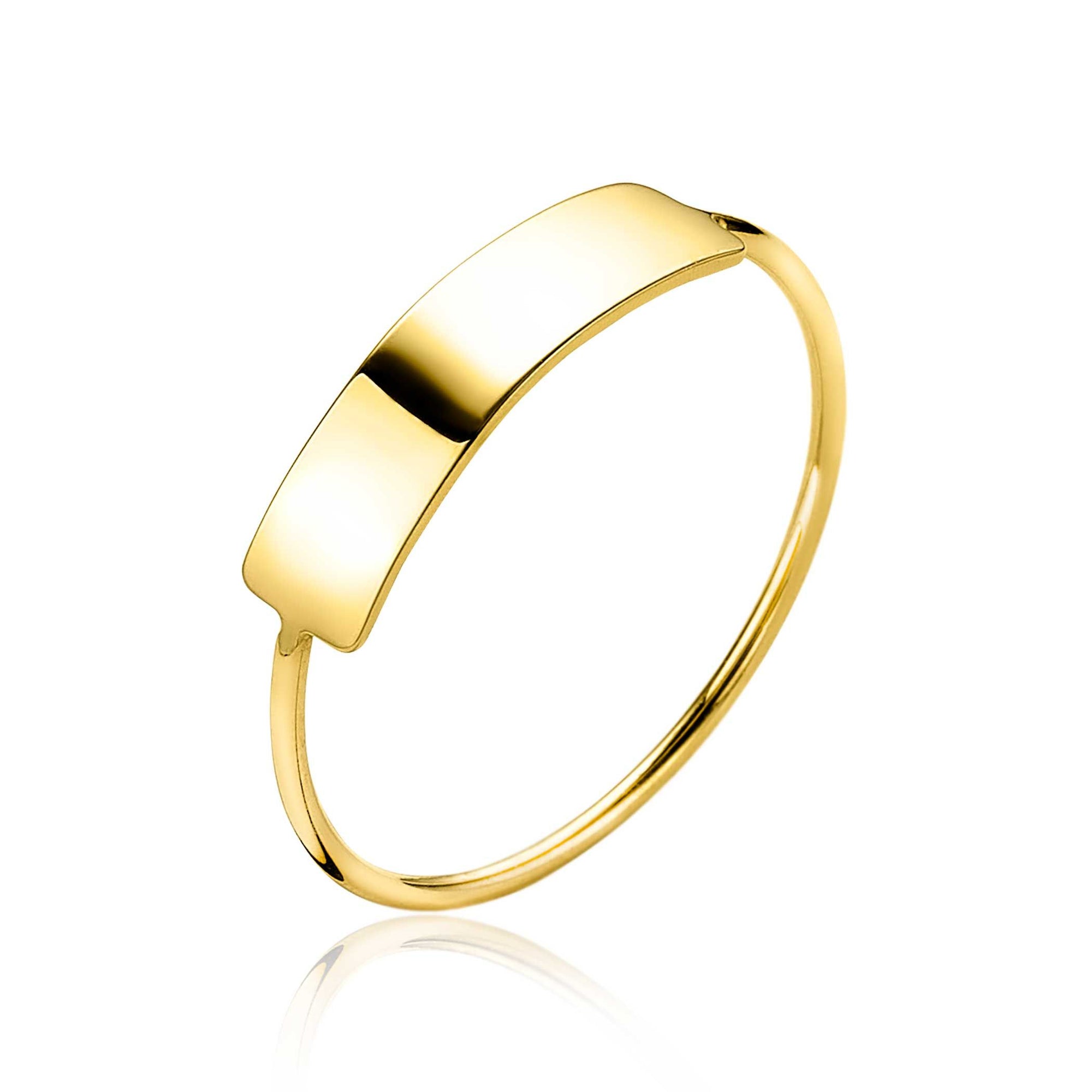 ZINZI Gold 14 karaat gouden ring rechthoek plaatje ZGR176 - PansiteNederland.nl